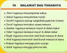 Sebutkan Lima Nama Malaikat Allah Beserta Tugas Tugasnya